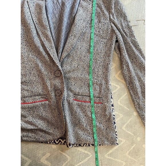 Tart Blithe Chevron Knit Blazer Blue & White Size Small - Picture 7 of 9